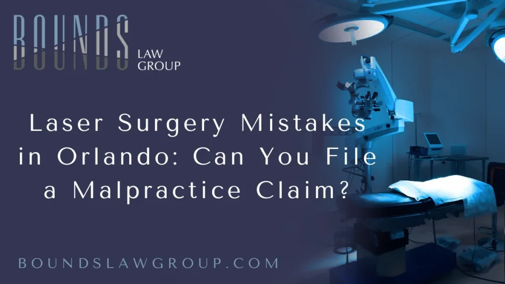 Orlando laser surgery malpractice occurs when a healthcare provider’s negligence during a laser-based medical procedure results in injury, disfigurement, or worsened medical conditions. With the increasing reliance on laser technologies for both cosmetic and therapeutic surgeries—ranging from eye procedures like LASIK to skin resurfacing and varicose vein removal—the potential for devastating mistakes has grown. At Bounds Law Group, we’ve seen firsthand how negligent providers can alter lives permanently.