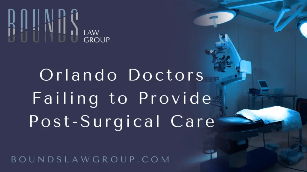 At Bounds Law Group, we represent victims of medical negligence who have suffered due to inadequate post-surgical care. If you or a loved one has been harmed because a healthcare provider failed to properly monitor or treat post-operative conditions, you may be entitled to compensation through an Orlando post-operative negligence lawsuit. Post-surgical care is critical to a patient's recovery. When hospitals and doctors fall short in their duty of care, the consequences can be devastating — and we're here to hold them accountable.
