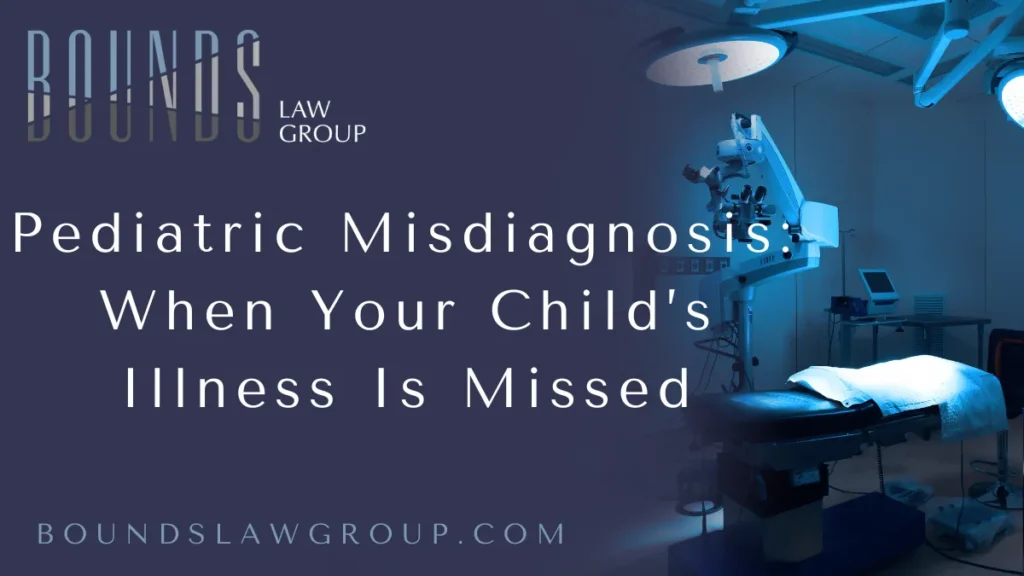 When your child is sick, you trust healthcare professionals to provide the right diagnosis and treatment. However, in some cases, pediatric misdiagnosis occurs, leading to unnecessary suffering, delayed treatments, and long-term health consequences. If your child’s illness was missed or incorrectly diagnosed, you may be entitled to seek compensation for the harm caused. At Bounds Law Group, our experienced Orlando pediatric misdiagnosis lawyers are dedicated to helping families navigate these challenging situations. We’ll fight for justice and ensure that the responsible parties are held accountable for their actions.