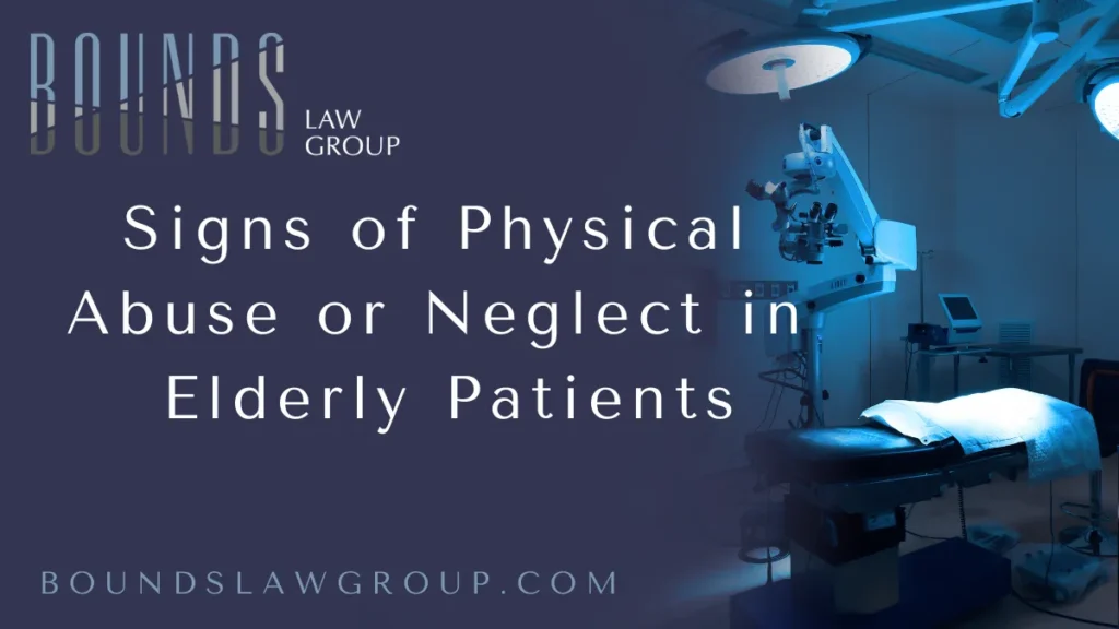 Elderly individuals in nursing homes deserve to live with dignity, care, and compassion. However, countless seniors across the nation suffer silently due to elder abuse nursing home situations that go unreported or unnoticed. At Bounds Law Group, we believe in standing up for vulnerable seniors and holding negligent facilities accountable. Identifying the signs of physical abuse or neglect in elderly patients is a crucial first step toward justice.