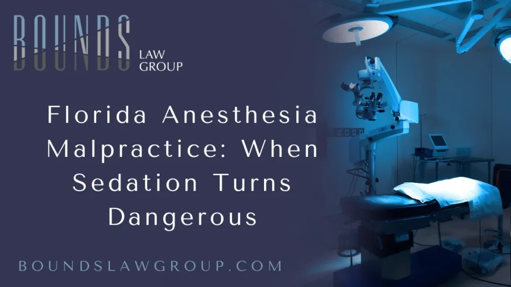 When you enter a hospital or surgical center, you place immense trust in the medical professionals handling your care. This trust becomes especially vital during procedures that require anesthesia. However, when that trust is broken through negligence, the consequences can be life-altering. At Bounds Law Group, our experienced Florida anesthesia malpractice attorneys fight for victims and families who suffer because of preventable anesthesia errors.