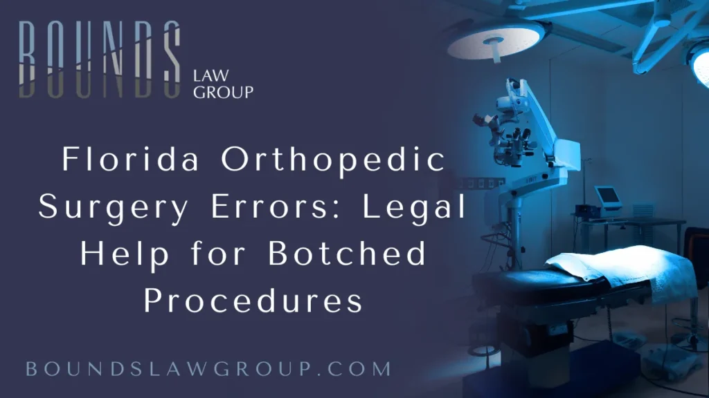 When orthopedic procedures go wrong, the consequences can be life-changing. From shattered expectations to permanent disabilities, victims of medical negligence deserve justice. At Bounds Law Group, our dedicated Florida orthopedic malpractice lawyers are committed to helping individuals harmed by surgical errors hold negligent medical professionals accountable.