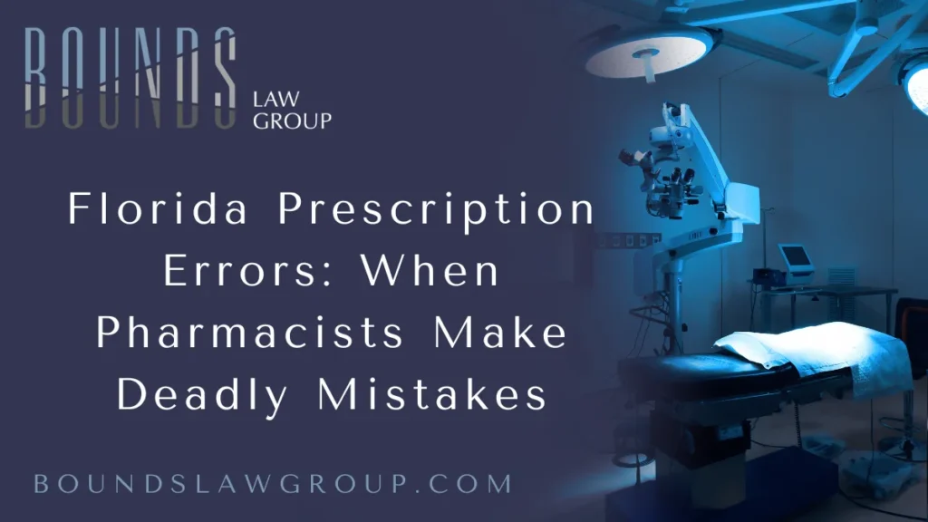 When your life depends on the accuracy of a prescription, even the smallest error can have devastating consequences. Every year, thousands of individuals suffer serious injuries—or worse—due to pharmacy negligence. At Bounds Law Group, we represent victims and families who have been harmed due to pharmacist errors, working tirelessly to hold negligent parties accountable. If you or a loved one has been injured due to a medication mistake, a seasoned Florida prescription malpractice attorney can help you secure the justice and compensation you deserve.