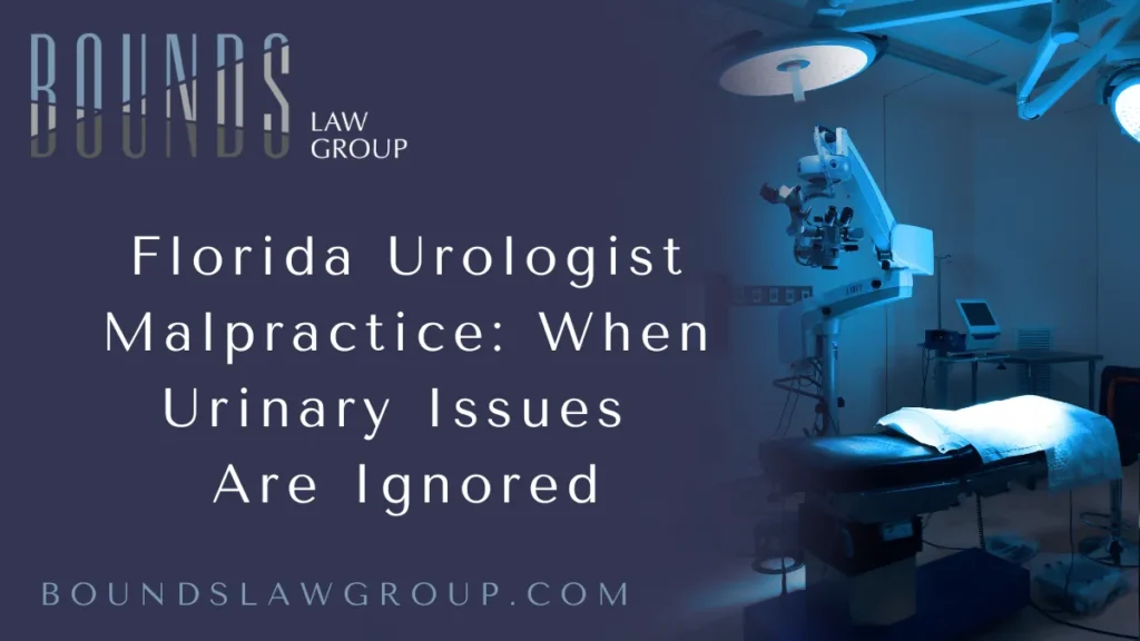 When urinary health is mismanaged, the consequences can be devastating. At Bounds Law Group, we have extensive experience holding negligent medical providers accountable for errors that disrupt lives. A Florida urology malpractice lawsuit is often the only way for patients to seek justice when a urologist’s failure causes severe complications, permanent damage, or even death.