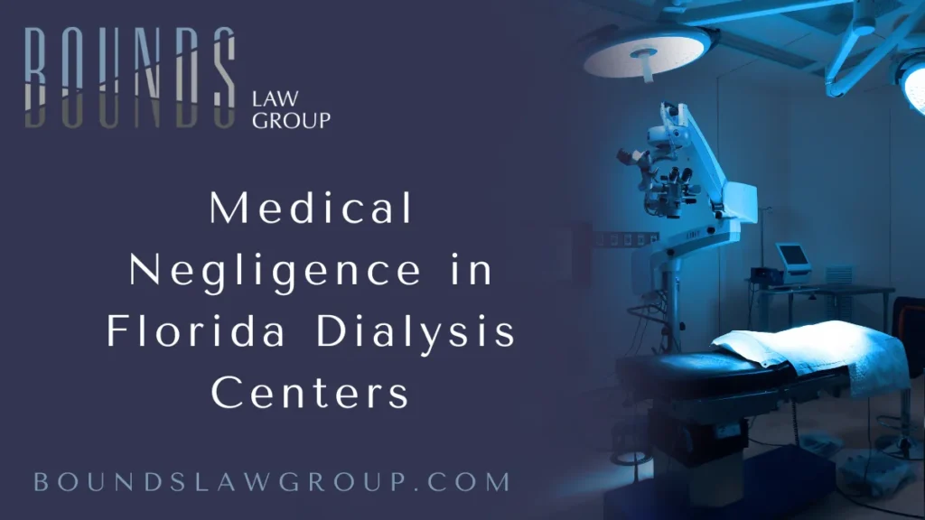 When patients entrust their lives to dialysis centers, they deserve safe, competent, and professional care. Unfortunately, medical negligence in these facilities is more common than many realize. If you or a loved one has suffered due to errors in dialysis treatment, you may have grounds for legal action. A skilled Florida dialysis malpractice attorney can be the key to holding negligent providers accountable and securing compensation for your injuries. At Bounds Law Group, we aggressively pursue justice for victims of medical negligence in dialysis centers across Florida. With years of experience, our team understands the complexities of these claims and fights for the full compensation our clients deserve.