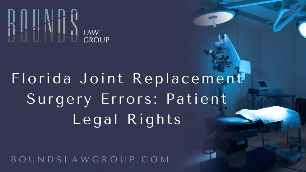 Joint replacement surgery is one of the most common procedures performed in the United States, helping patients restore mobility and relieve chronic pain. Unfortunately, when medical providers make errors during or after these complex procedures, patients can suffer devastating complications. If you or a loved one has experienced harm due to mistakes in a hip, knee, or shoulder replacement, a Florida joint replacement malpractice lawyer can help you know your legal rights and pursue the justice you deserve. At Bounds Law Group, we are dedicated to protecting patients who have been harmed by medical negligence.