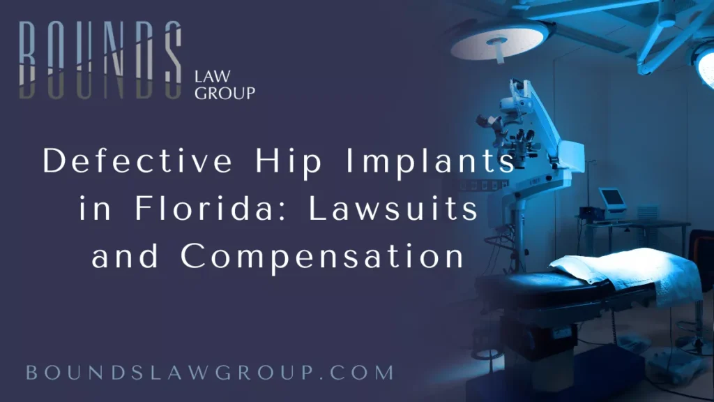 When a medical device like a hip implant fails, the consequences can be life-altering. Patients often experience severe pain, reduced mobility, and the need for additional surgeries. A dedicated Florida defective hip implant attorney at Bounds Law Group helps injured patients pursue justice and recover the compensation they deserve. Our legal team knows the complexities of product liability law and fights to hold negligent manufacturers accountable.
