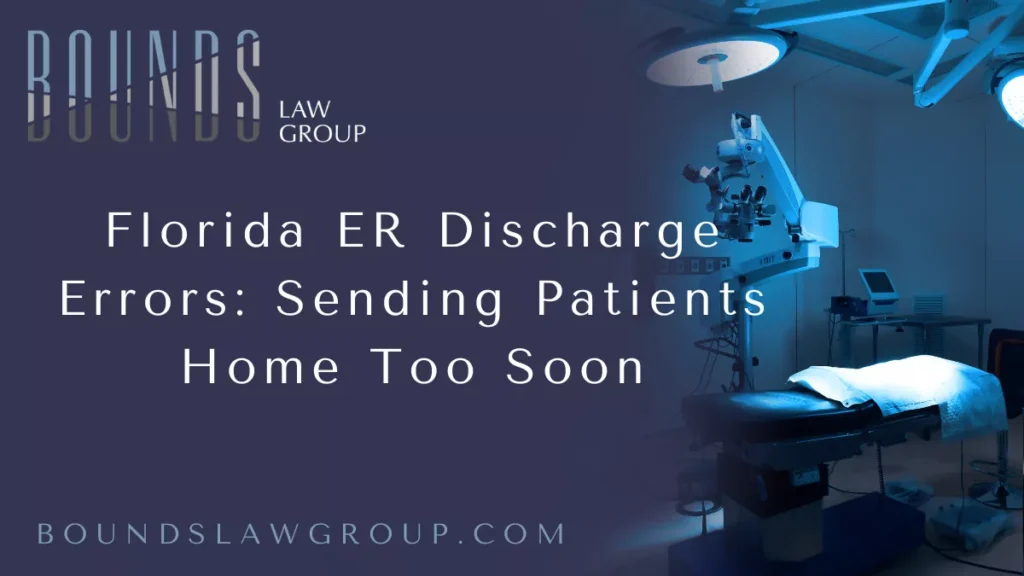 When emergency rooms discharge patients prematurely, the consequences can be severe and life-altering. If you or a loved one has suffered harm because a hospital sent you home before you were medically stable, a Florida ER premature discharge lawyer can help you pursue justice and compensation. Bounds Law Group is dedicated to holding negligent healthcare providers accountable and ensuring victims receive the care and restitution they deserve.