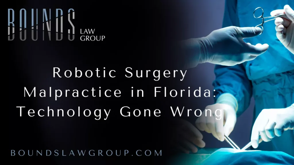 The rise of robotic-assisted surgery has transformed modern medicine, promising greater precision, shorter recovery times, and minimally invasive procedures. However, as technology advances, new risks emerge. When robotic systems fail—or when surgeons misuse them—the consequences can be devastating. At Bounds Law Group, our experienced Florida robotic surgery error lawyer team helps victims of robotic surgery malpractice seek justice and compensation for their suffering.