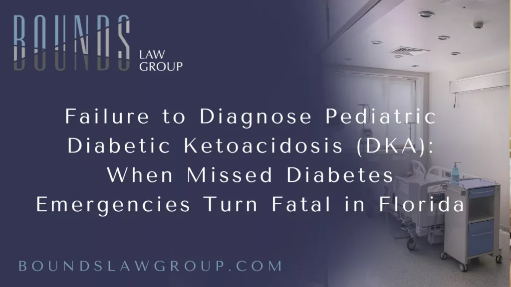 Diabetic ketoacidosis (DKA) is a life-threatening medical emergency that can develop rapidly in children with undiagnosed or poorly managed diabetes. When recognized early, DKA is highly treatable with prompt hospitalization and careful medical management. Tragically, when healthcare providers fail to recognize the warning signs of DKA, children can suffer severe brain swelling, cardiac arrest, and death within hours.