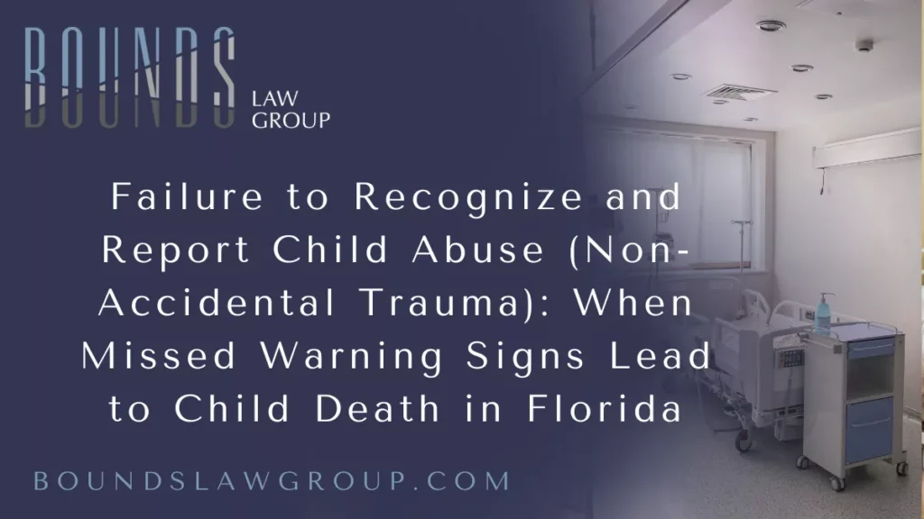 Healthcare providers are often the first line of defense for children suffering from abuse. When a child presents with unexplained injuries, inconsistent histories, or signs of physical trauma, medical professionals are legally and ethically required to investigate further and, when appropriate, report suspected abuse. Tragically, when doctors or hospitals fail to recognize or report non-accidental trauma, children may be sent back into dangerous environments—sometimes with fatal consequences.