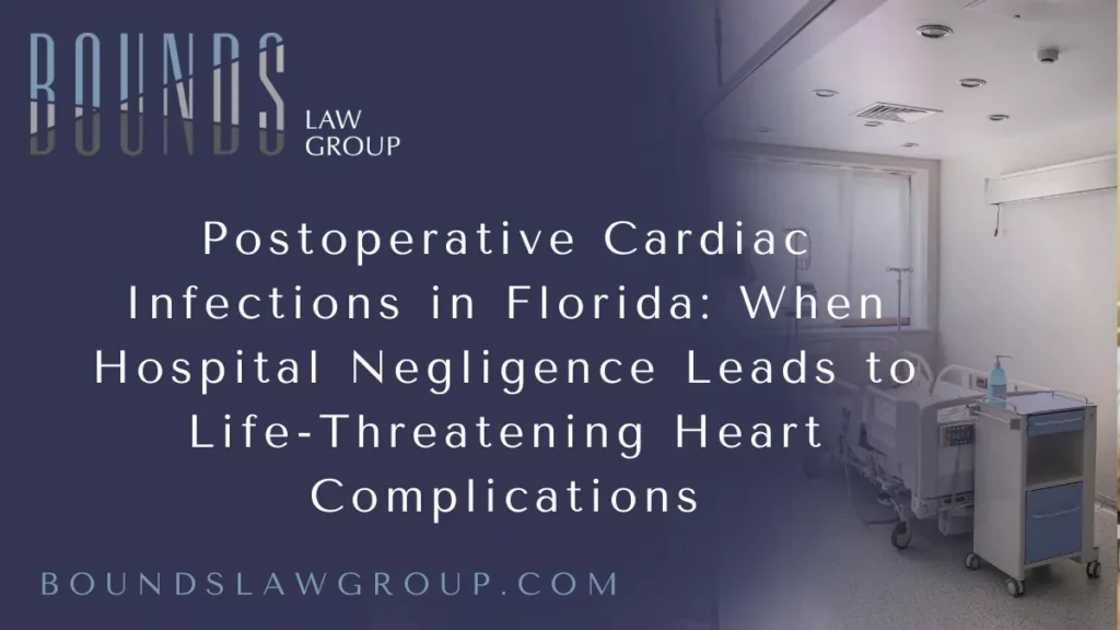 Cardiac surgery and invasive heart procedures place patients at an increased risk for infection. While some risk is unavoidable, many postoperative cardiac infections occur due to preventable medical errors. When hospitals, surgeons, or medical staff fail to follow proper infection control protocols, patients can suffer devastating complications, including heart failure, sepsis, or death.
