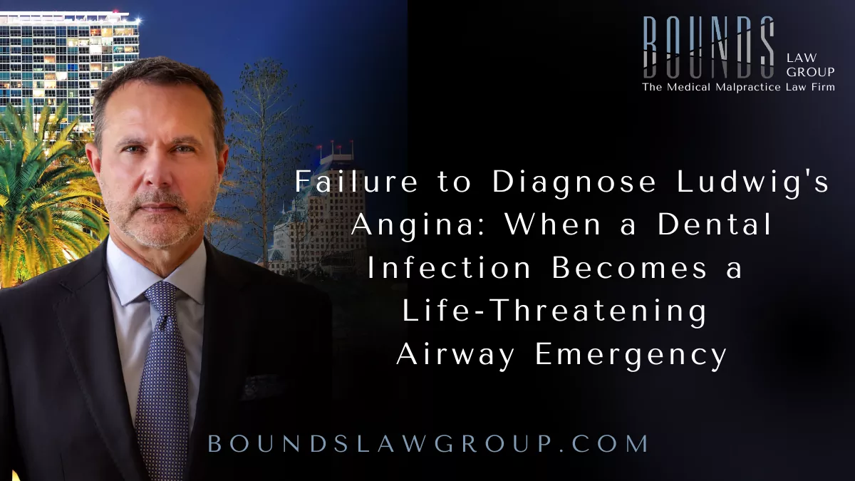 Ludwig's angina is a rapidly progressing bacterial infection of the floor of the mouth and tissues beneath the tongue. Although it often begins as a routine dental infection, Ludwig's angina can quickly spread into the neck, causing severe swelling that obstructs the airway. Without prompt diagnosis and treatment, patients can suffer respiratory failure, sepsis, permanent disability, and death.