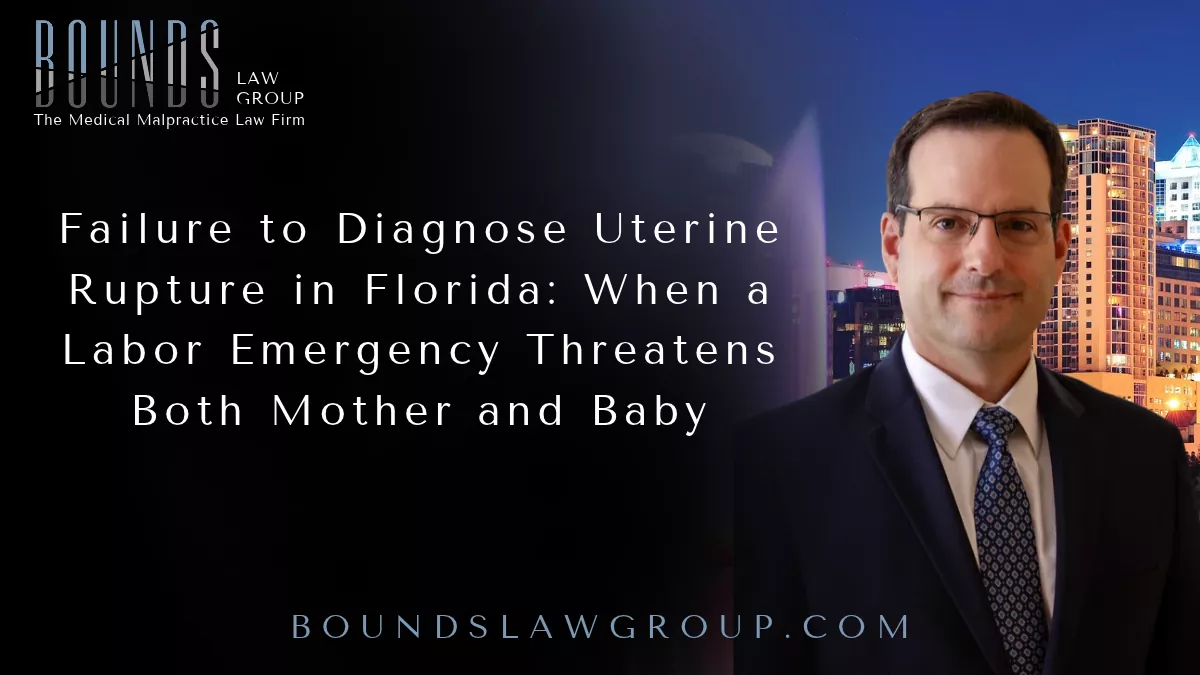 At Bounds Law Group, we represent mothers, children, and families throughout Florida in medical malpractice cases involving serious obstetrical injuries. When uterine rupture is suspected, the timeline surrounding fetal distress, maternal symptoms, physician notification, the decision for emergency delivery, and the actual time of birth can become central to understanding what happened.